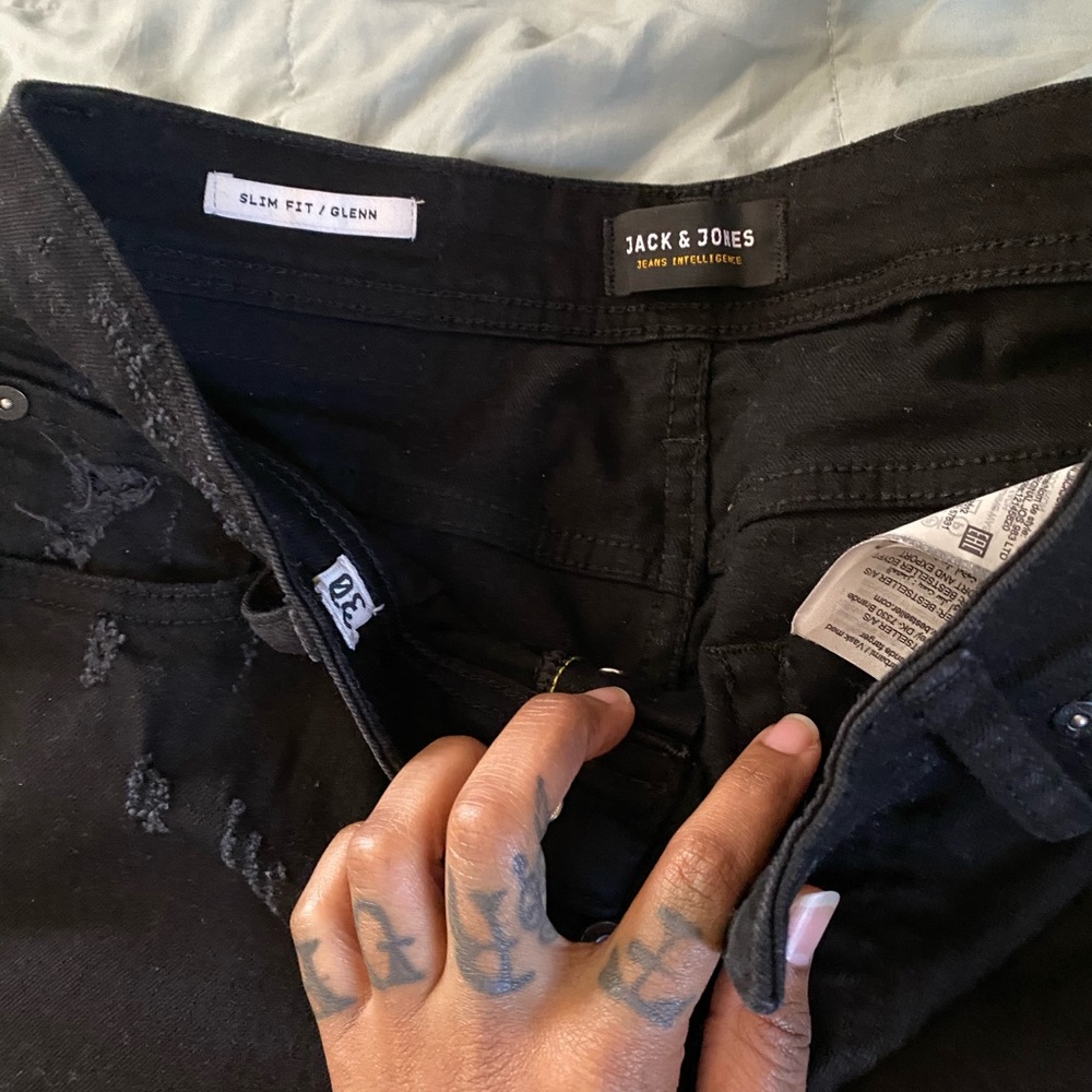Black Yellow Stripe Denim